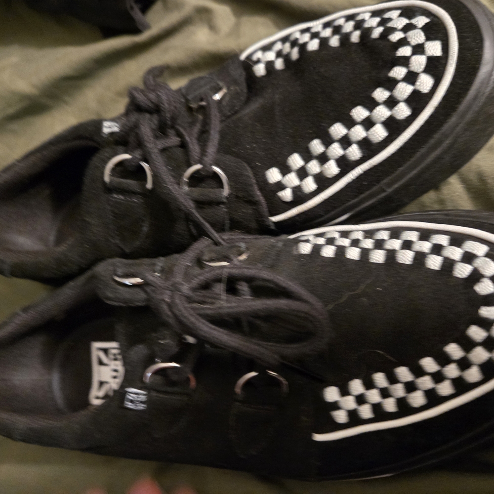 TUK Black and White Checkered Shoes